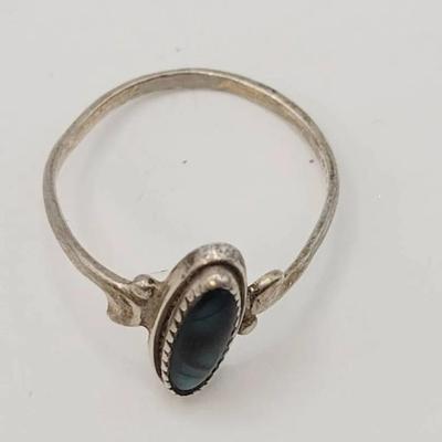 Sterling Ring Abalone Inlay Sz 7.5