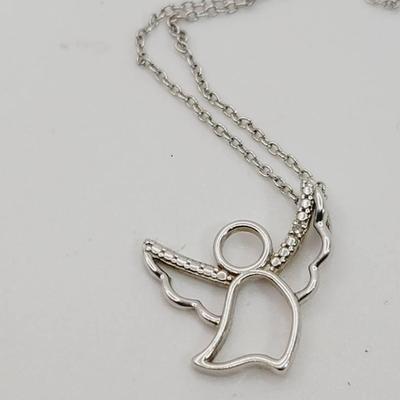 Sterling DBJ TH 926 Guardian Angel Pendant Diamond Chip
