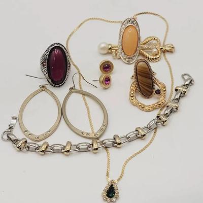 Rhinestone Glam Costume Jewelry Lot