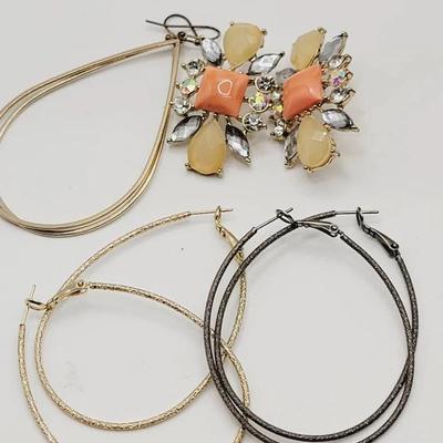 4pc Work to Weekend Earrings - Hoops And Rhinestones