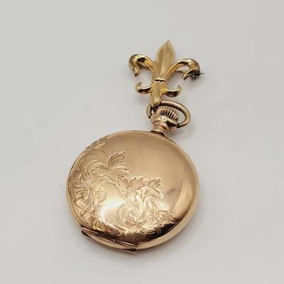 1914 Elgin Watch Crescent Watch Case 14k GF 25yr Case - Works!