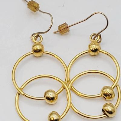 MMA USA 14k GF Dangle Hoop Earrings 