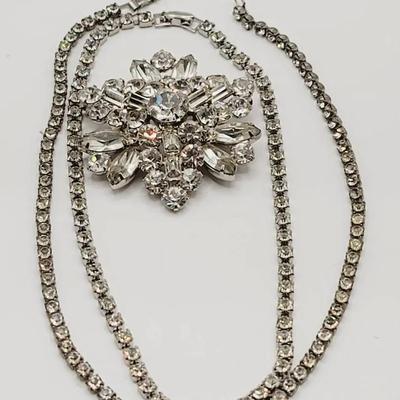 Weiss And Other Rhinestone Pin And Necklaces 