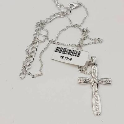 Silver Plate Cross Necklace 