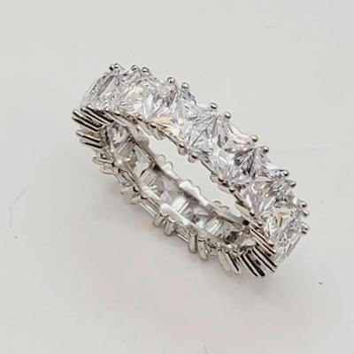 Sterling Flashy Cz Band Ring Sz 11 925 Silver