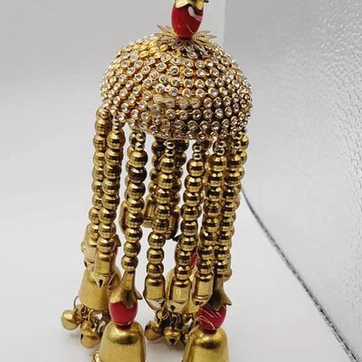 Gold Tone Rhinestone Jingle Tassel 
