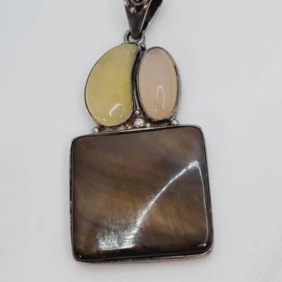 Sajen Sterling Multi Gem Pendant Pin 925