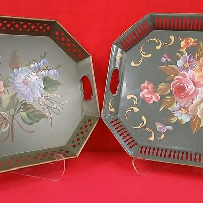 Large Toleware Style  Trays