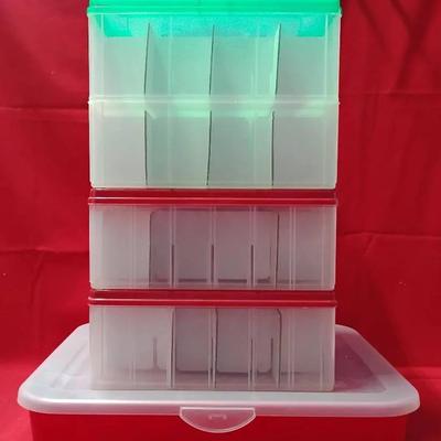 Lot of 4 Christmas Craft & Ornament Storage Containers 