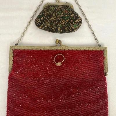 Victorian Beaded Purse & Daniel Green Shoes 