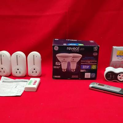 Mixed Electronics Lot: GE, Olympus, Remote Outlets & More