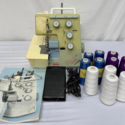 Bernette for Bernina Funlock 004 Serger w/ Foot Pedal, Manual & 12 Cones of Thread