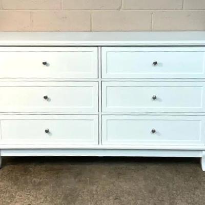 White Six Drawer Dresser