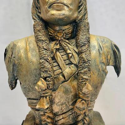 Bronze Bust of a Native Warrior