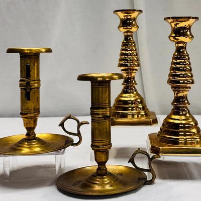 Antique Brass Candlestick Collection
