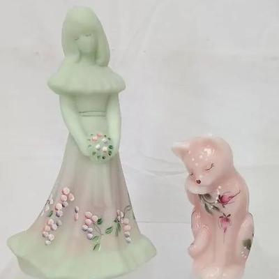 Fenton Lotus Mist Bridesmaid & Fenton Cat