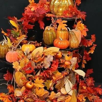 Fall Decor with LED Glass Gourd