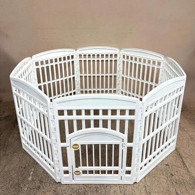 8-Panel Plastic Pet Playpen with Swing Gate
