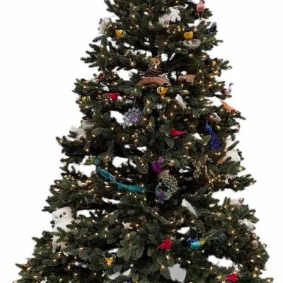 7.5’ Frontgate Prelit Tree w/Bird-themed Ornaments 