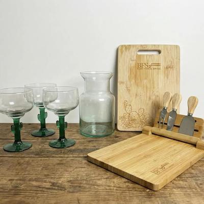 Libbey Cactus Margarita Glasses + Cutting Boards 
