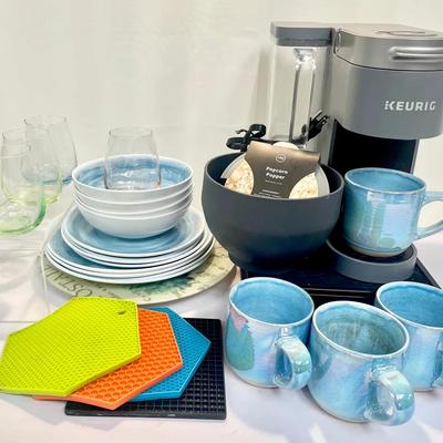 Kitchen Basics With Keurig, Iridescent Blue Ceramic Mugs + More 