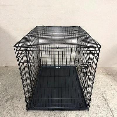 Black Folding Metal Dog Crate 