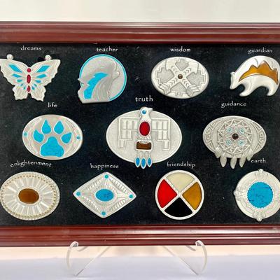 Bradford Exchange Collection Of 11 Native American-themed Belt Buckles 