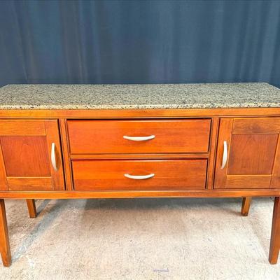 Bassett Granite-Top Sideboard / Buffet Cabinet