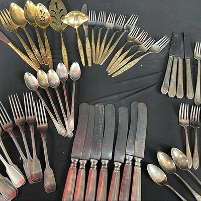 Gold Color And Silver Plate Partial Sets 53 Pcs 