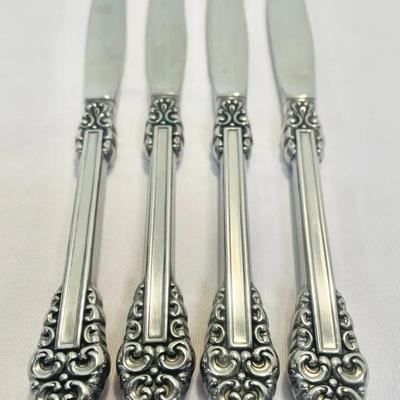 (4) Oneida Heirloom Stainless Flatware Dinner Knives 