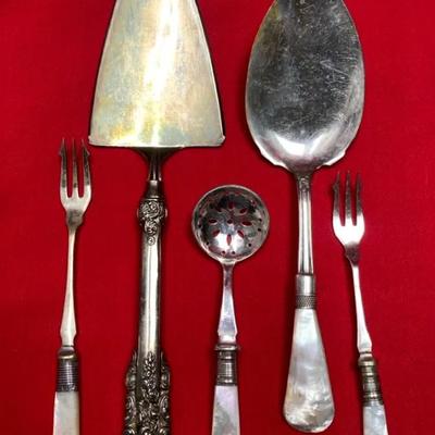 Sheffield Mother Of Pearl Servingware 