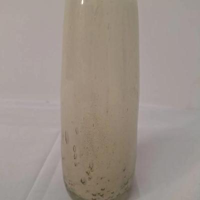 Beige Art Glass Vase Heavy