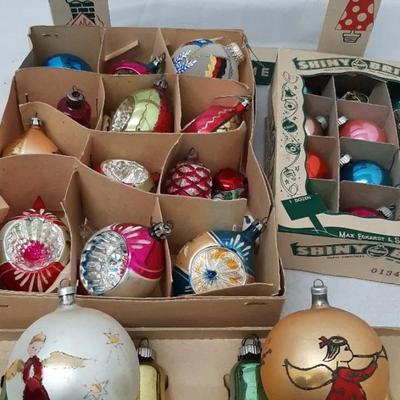 Christmas Vintage Ornament Shiney Brights - Austria Mercury Angels - Indents 