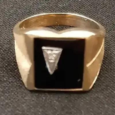 10K Gold Men's Diamond Ring Verified - Size 11- 8g with Stones 