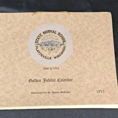 1917 Golden Jubilee Calendar - State Normal School Platteville Wisconsin