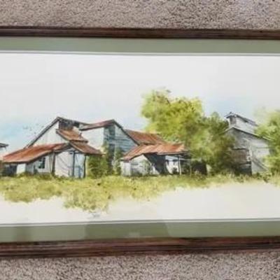 Bernel Kelley Farmhouse Watercolor 