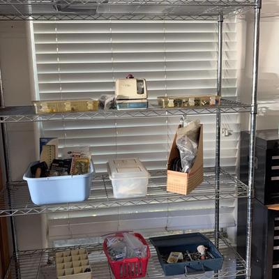 Metal Shelving Unit And Tools 