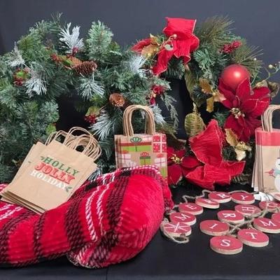 Christmas Fun! Blanket, Wreaths, Gift Bags and More
