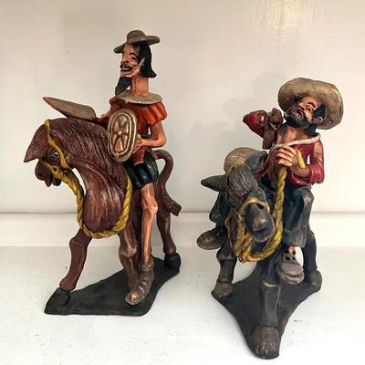 (2) Numbered R. Berrocal Figurines Handmade in Peru