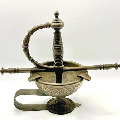 Vintage Cast Metal Renaissance-Style Sword Hilt Ashtray