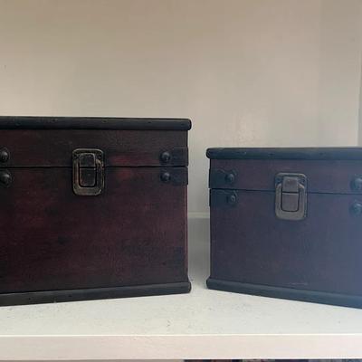 (2) Torn Ranch Wooden Christmas Gift Boxes — 2006 