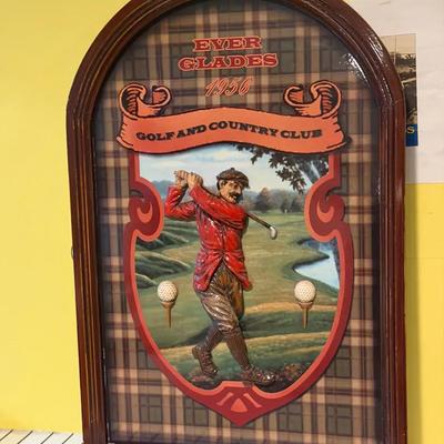 vintage wooden 3D pub sign Golf