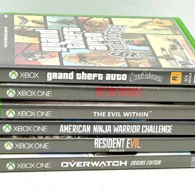 (6) XBox One Video Games ft. GTA & Overwatch