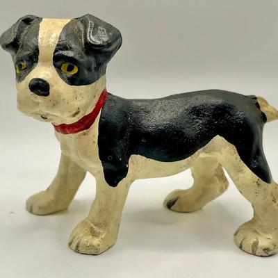 Cast Iron Boston Terrier Tuxedo Pattern Dog Figure or Doorstop