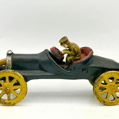 A.C. Williams cast iron boat tail racer toy car from the 1920s