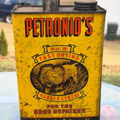 Vintage Petronio's No. 8 Fast Drying Rubber Cement Can