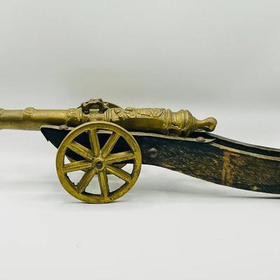 14” Miniature Wood & Brass Cannon 
