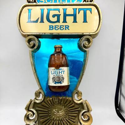 vintage Schlitz Light Beer plastic advertising sign