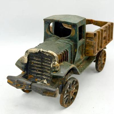 A.C. Williams vintage cast iron Mack stake truck toy