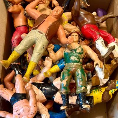 Vintage Rubber Wrestling Toys Mystery Lot